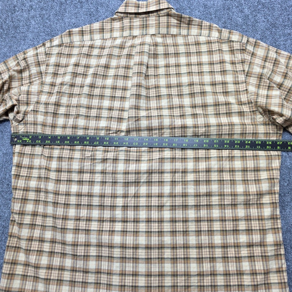 Ralph Lauren Blake Shirt Mens XL Tan Brown Plaid Long Sleeve Button Down Cotton - Picture 8 of 12